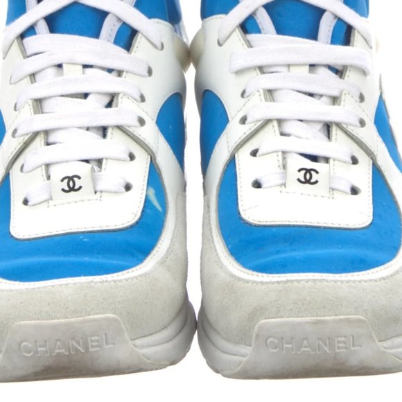 CHANEL 2018 Interlocking CC Logo High Top Sneakers - Picture 2 of 8